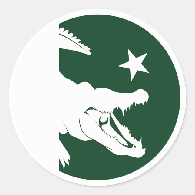Sticker Rond Drapeau animal national pakistanais Crocodile (Devant)