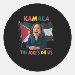 Sticker Rond Drapeau Anti Kamala Harris Palestine