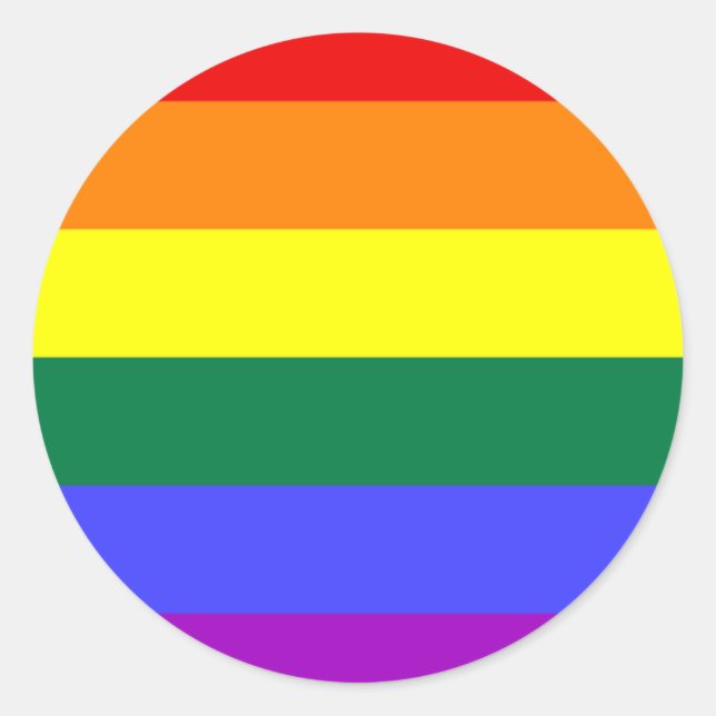 Sticker Rond Drapeau arc-en-ciel LGBT (Devant)