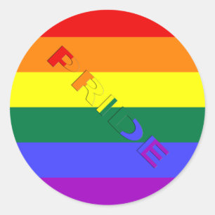 Sticker Rond Drapeau arc-en-ciel LGBT Pride