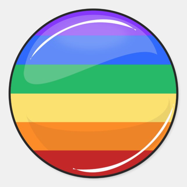 Sticker Rond Drapeau arc-en-ciel rond Gay Lgbt Pride (Devant)