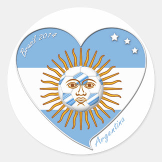 Sticker Rond Drapeau ARGENTIN de FOOTBALL national le soleil de