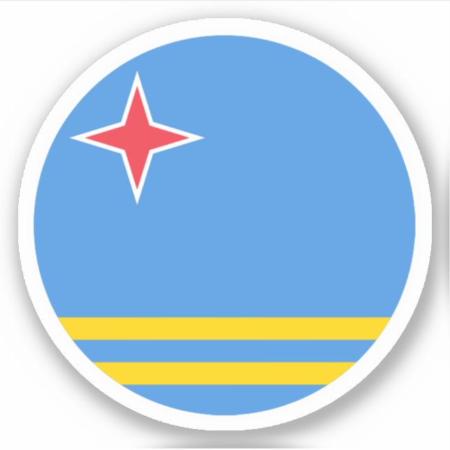Sticker rond Drapeau Aruba (Devant)