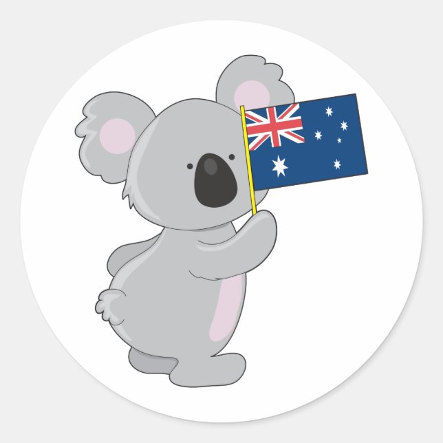 Sticker Rond Drapeau australien de Koala (Devant)