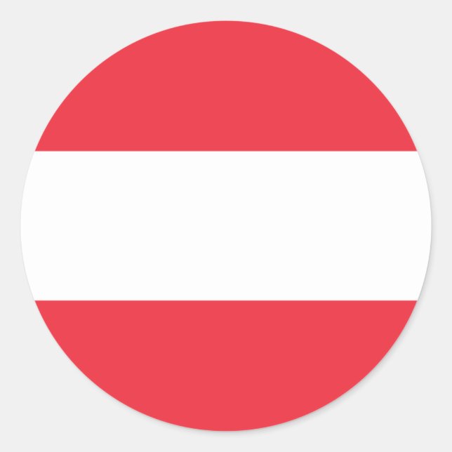 Sticker Rond Drapeau autrichien, Drapeau autrichien (Devant)