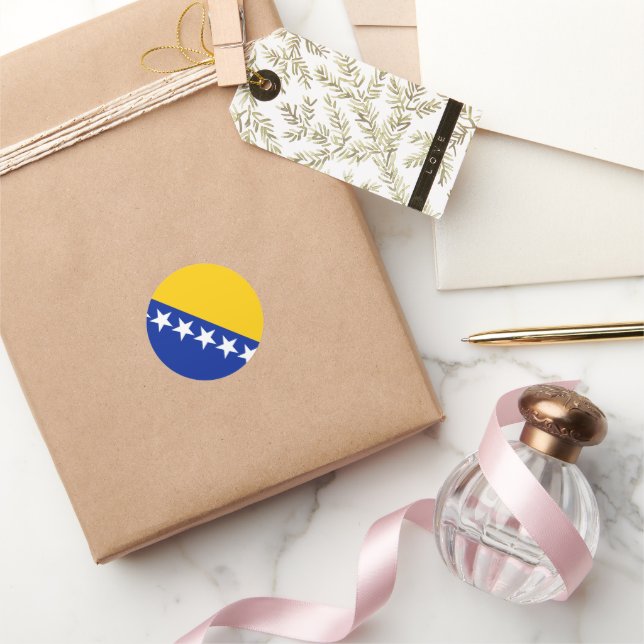 Sticker Rond Drapeau B&H (Cadeaux)
