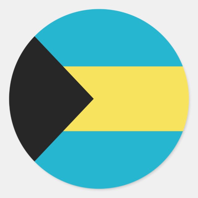 Sticker Rond Drapeau bahaméen (Devant)