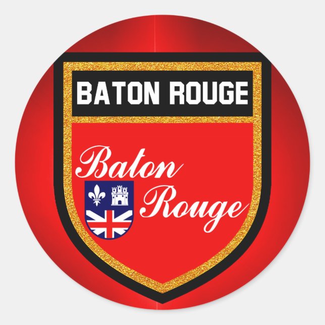 Sticker Rond Drapeau Baton Rouge (Devant)