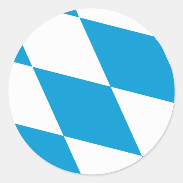 Sticker Rond Drapeau bavarois (Devant)