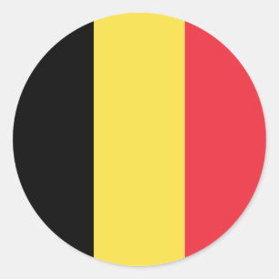 Sticker Rond Drapeau belge