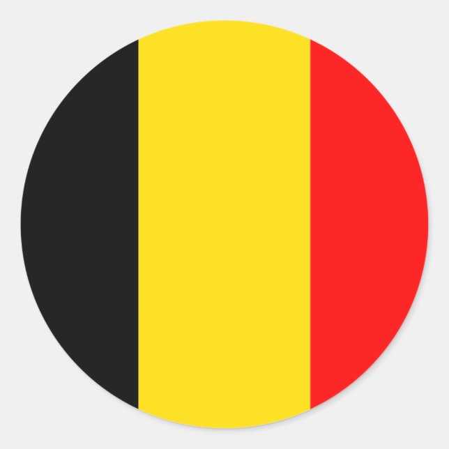 Sticker Rond Drapeau Belgique (Devant)