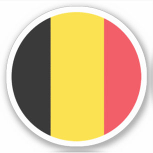 Sticker rond Drapeau Belgique