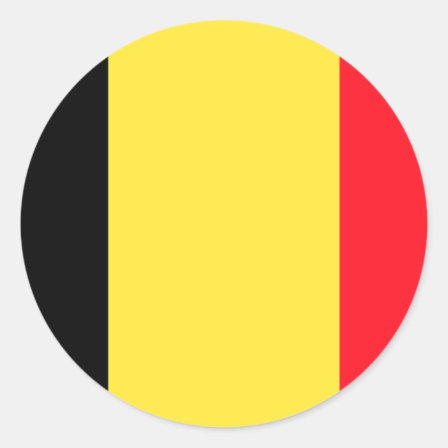 Sticker Rond Drapeau Belgique (Devant)
