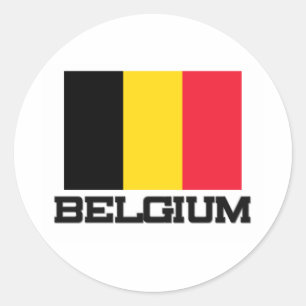 Sticker Rond Drapeau Belgique