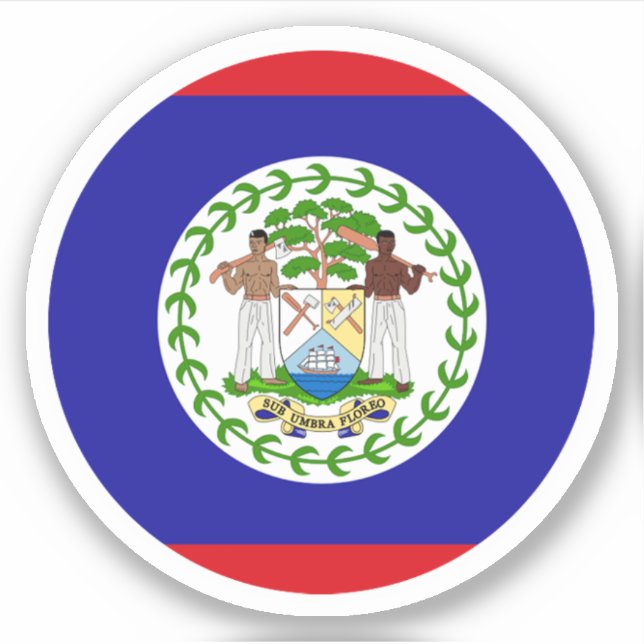 Sticker rond drapeau Belize (Devant)