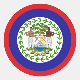 Sticker Rond Drapeau bélizien