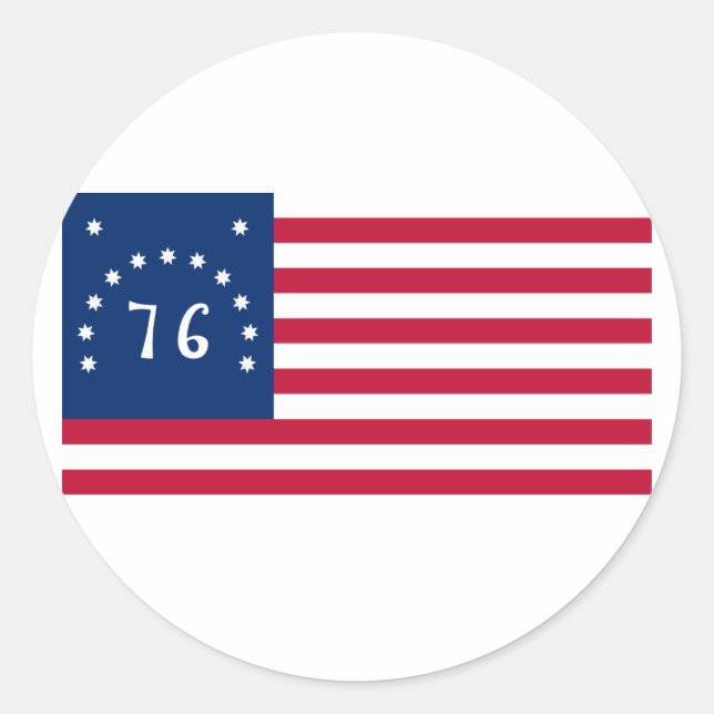 Sticker Rond Drapeau Bennington de la révolution américaine (Devant)