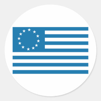 Sticker Rond Drapeau Betsy Ross - Bleu