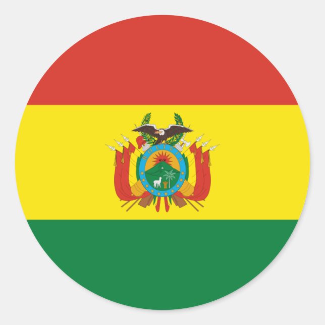 Sticker Rond Drapeau bolivien, Drapeau de Bolivie (Devant)