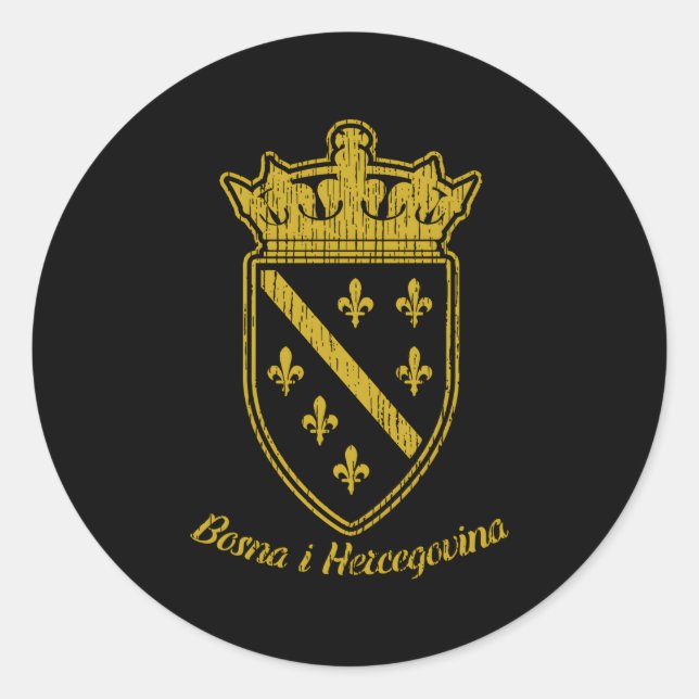 Sticker Rond Drapeau bosniaque Bosnie I Hercegovina Fan balkani (Devant)