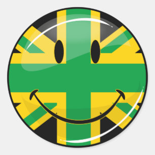 Sticker Rond Drapeau britannique jamaïcain de sourire brillant