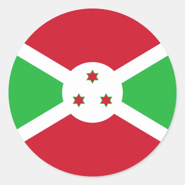 Sticker Rond Drapeau burundais, Drapeau du Burundi (Devant)