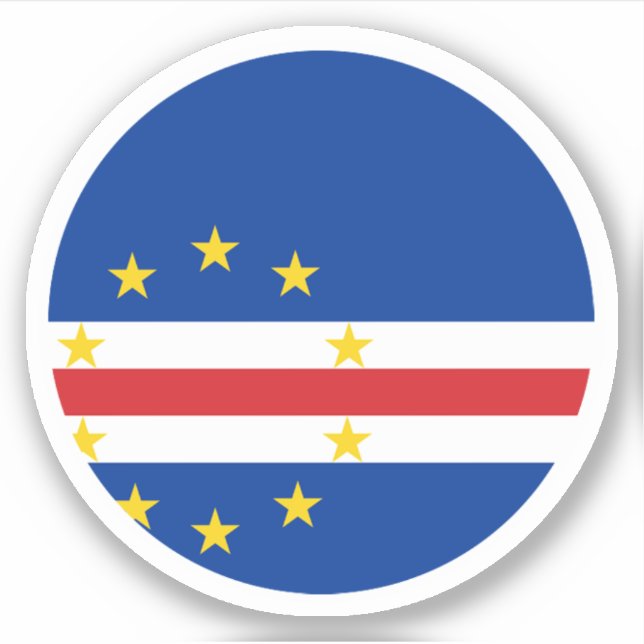 Sticker rond Drapeau Cabo Verde (Devant)
