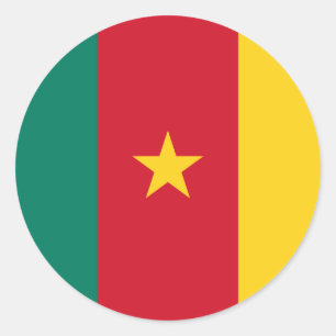 Sticker Rond Drapeau camerounais, Drapeau du Cameroun
