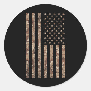 Sticker Rond Drapeau Camion Américain 4 juillet Américain F