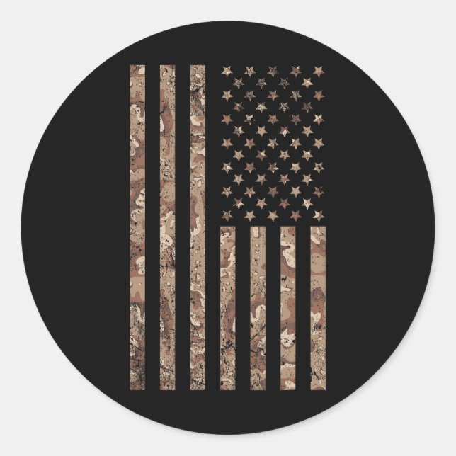 Sticker Rond Drapeau Camion Américain 4 juillet Américain F (Devant)