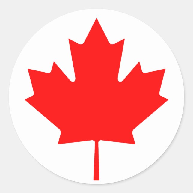Sticker Rond Drapeau canadien (Devant)