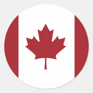 Sticker Rond Drapeau canadien