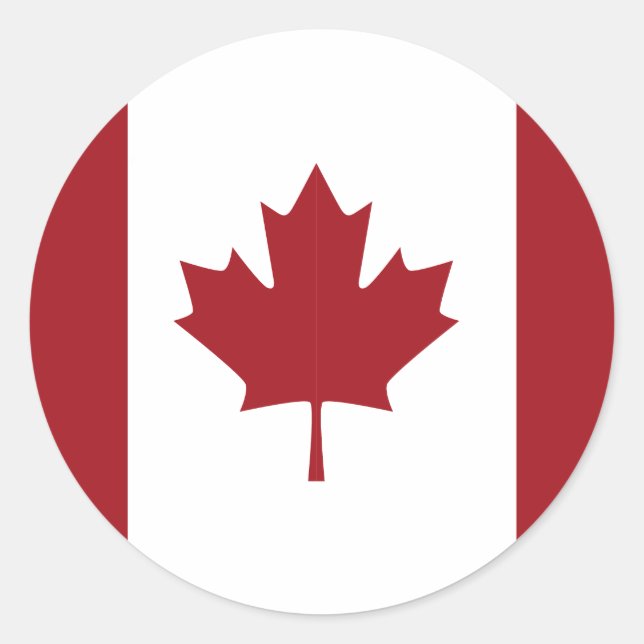Sticker Rond Drapeau canadien (Devant)