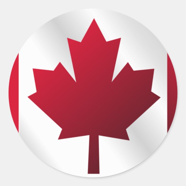 Sticker Rond Drapeau canadien (Devant)