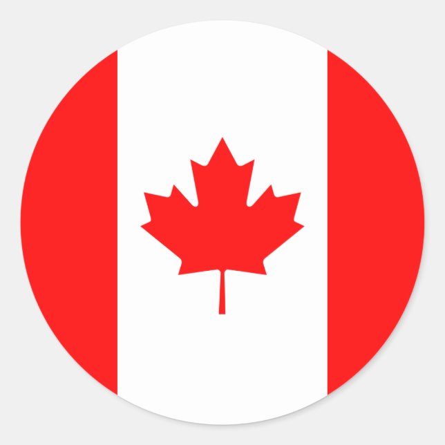 Sticker Rond Drapeau canadien (Devant)
