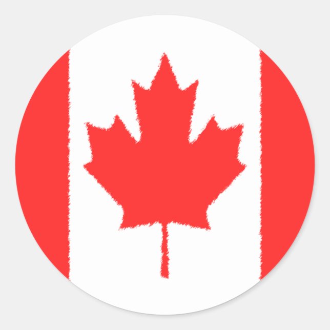 Sticker Rond Drapeau canadien (Devant)