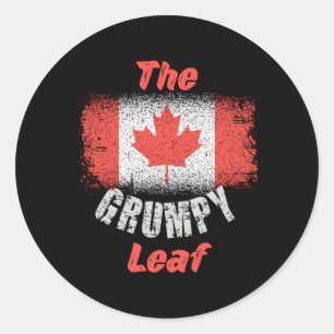 Sticker Rond Drapeau Canadien 1Er Juillet Grêle Feuille D'érabl
