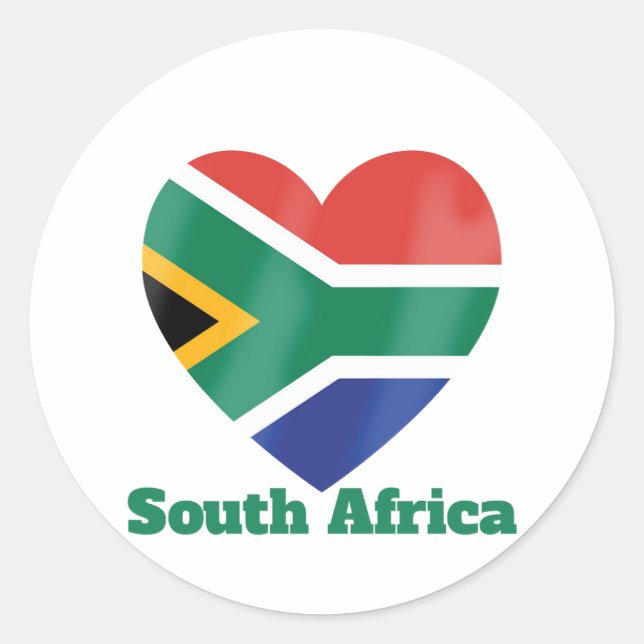 Sticker Rond Drapeau cardiaque en Afrique du Sud (Devant)