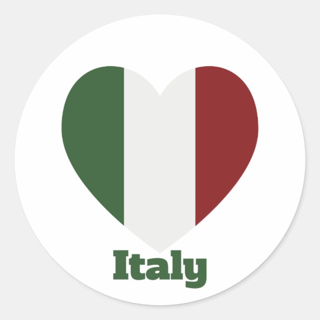 Sticker Rond Drapeau cardiaque en Italie (Devant)