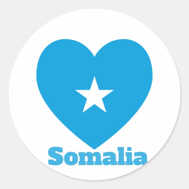 Sticker Rond Drapeau cardiaque en Somalie (Devant)