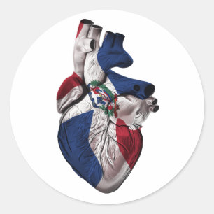 Sticker Rond Drapeau cardiaque républicain Dominicana
