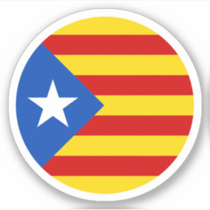Sticker rond Drapeau Catalogne