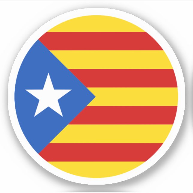 Sticker rond Drapeau Catalogne (Devant)