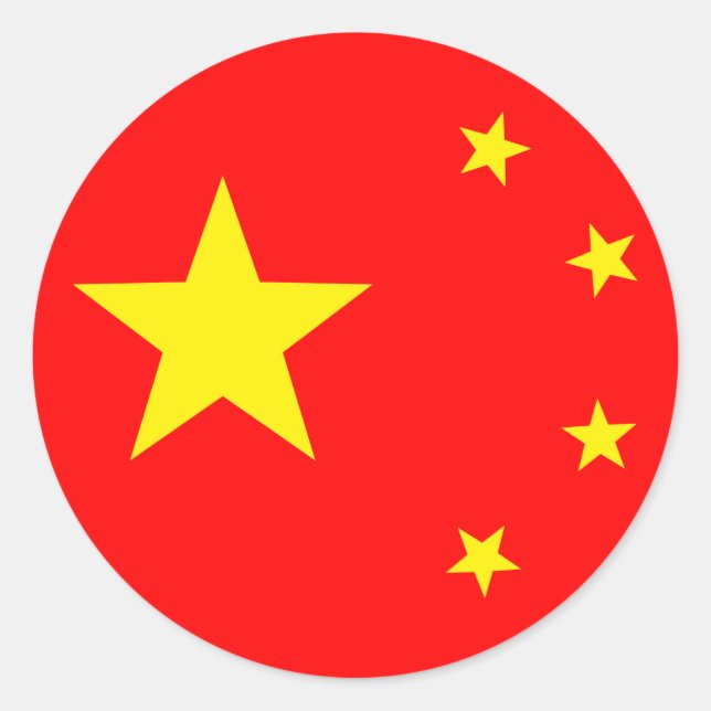 Sticker Rond Drapeau chinois "classique" (Devant)
