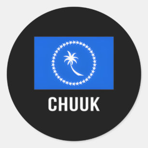 Sticker Rond Drapeau Chuuk Chuukese