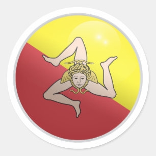 Sticker Rond Drapeau circulaire Sicile