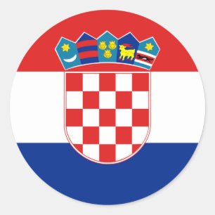 Sticker Rond Drapeau civil drapeau de Croatie, Croatie
