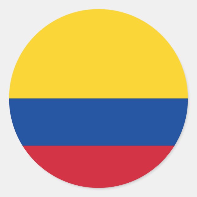 Sticker Rond Drapeau colombien, Drapeau de la Colombie (Devant)