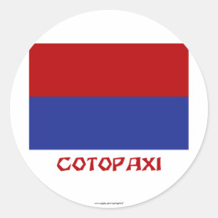 Sticker Rond Drapeau Cotopaxi avec nom