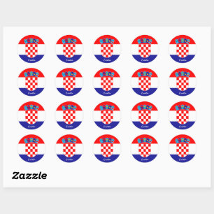 Sticker Rond Drapeau croate et collant de mode croate/sport